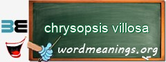WordMeaning blackboard for chrysopsis villosa